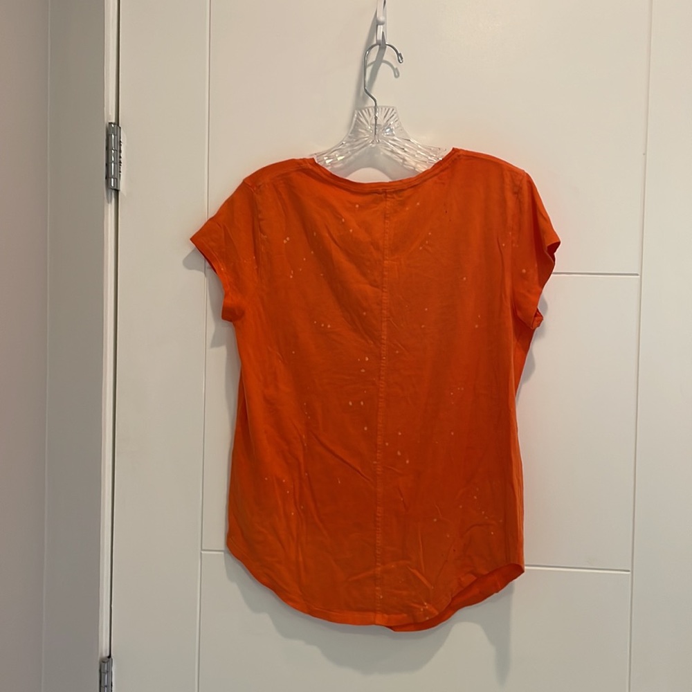 Polo Ralph Lauren Distressed Deep V-Neck Orange T-Shirt - Picture 2 of 13